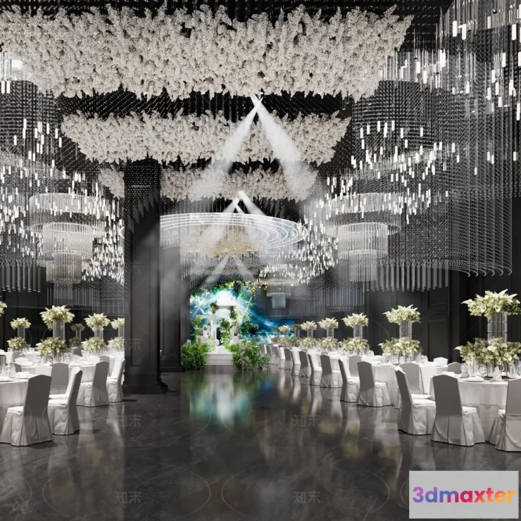 1574416 - Modern Style Interior 3D Blocks and 3D Models - Wedding Hall 3D Scene - 932 3D Max