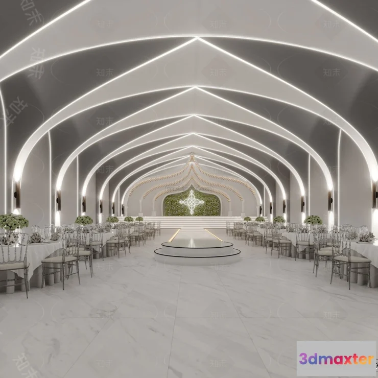 1574418 - Modern Style Interior 3D Blocks and 3D Models - Wedding Hall 3D Scene - 933 3D Max
