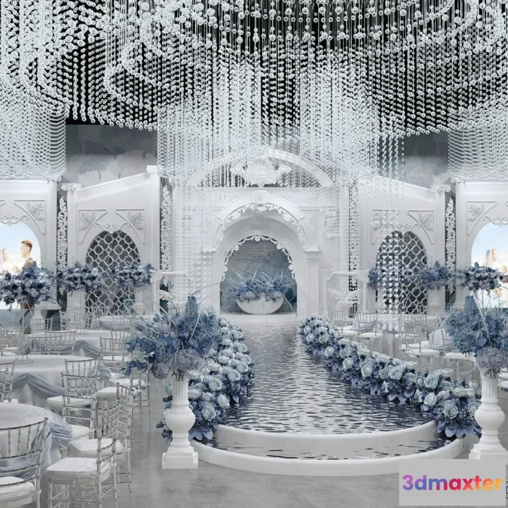 1574422 - Modern Style Interior 3D Blocks and 3D Models - Wedding Hall 3D Scene - 935 3D Max