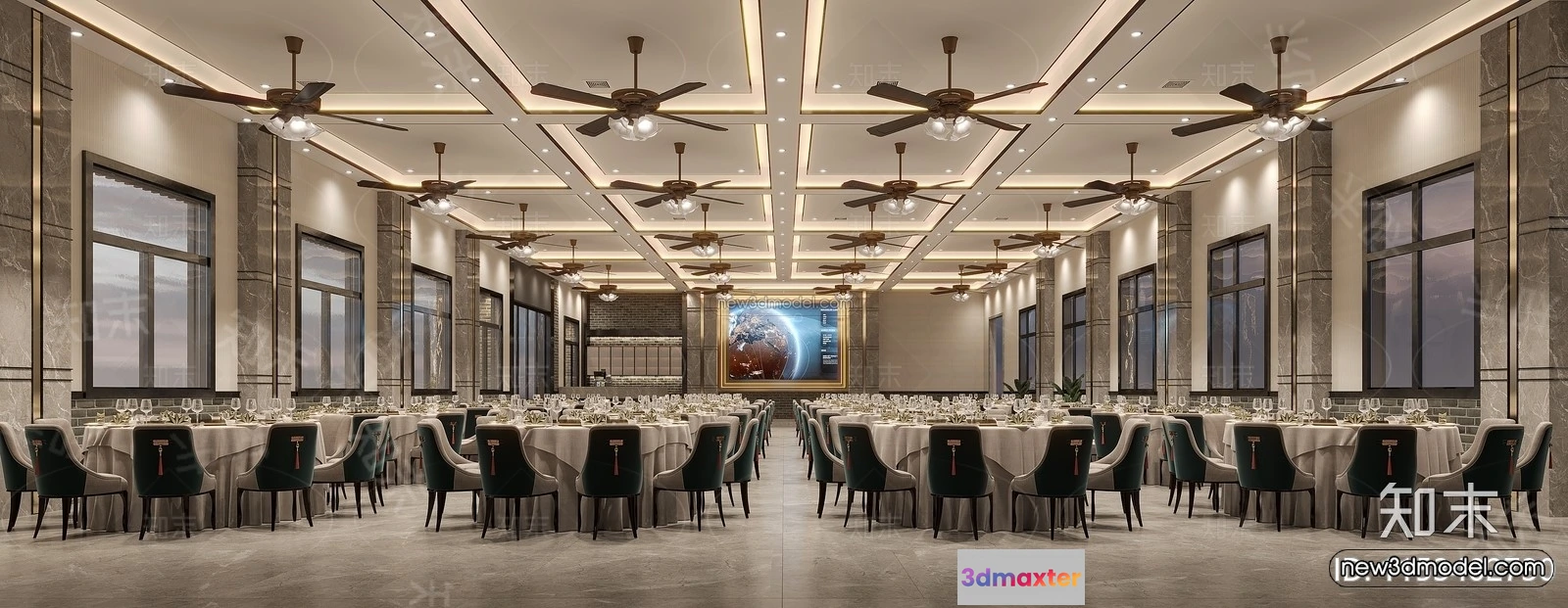 1574424 - Modern Style Interior 3D Blocks and 3D Models - Wedding Hall 3D Scene - 936 3D Max