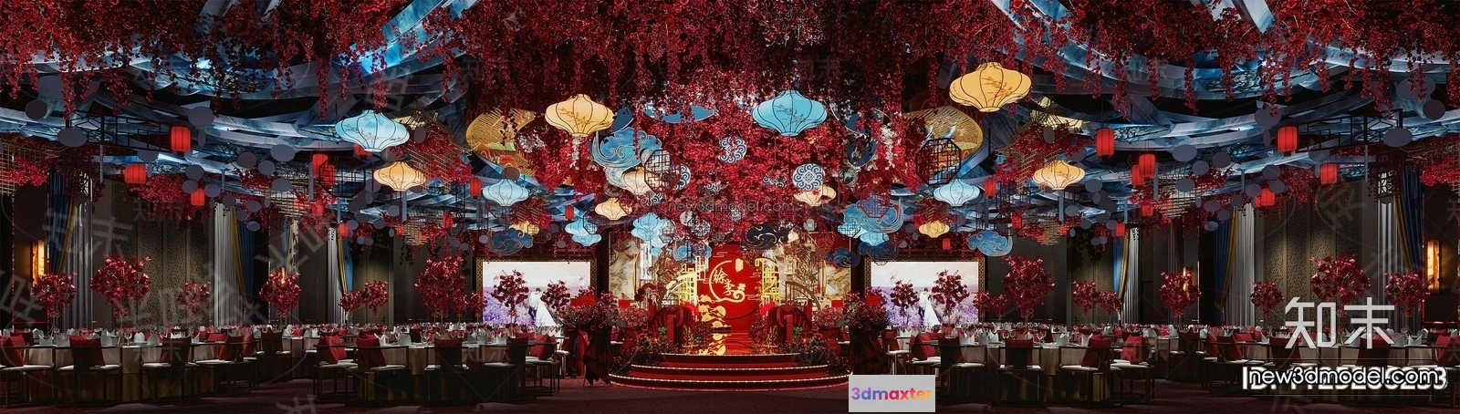 1574434 - Modern Style Interior 3D Blocks and 3D Models - Wedding Hall 3D Scene - 941 3D Max