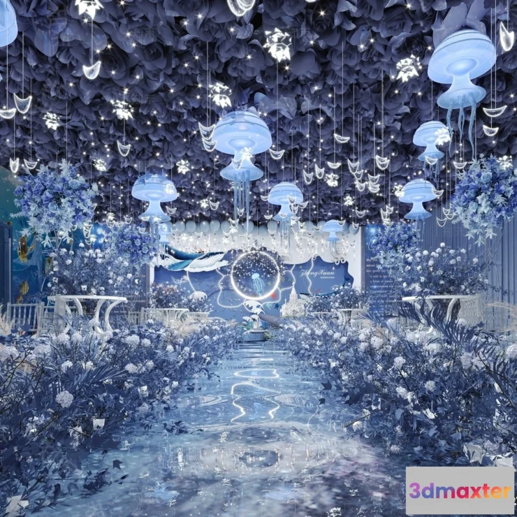 1574436 - Modern Style Interior 3D Blocks and 3D Models - Wedding Hall 3D Scene - 942 3D Max