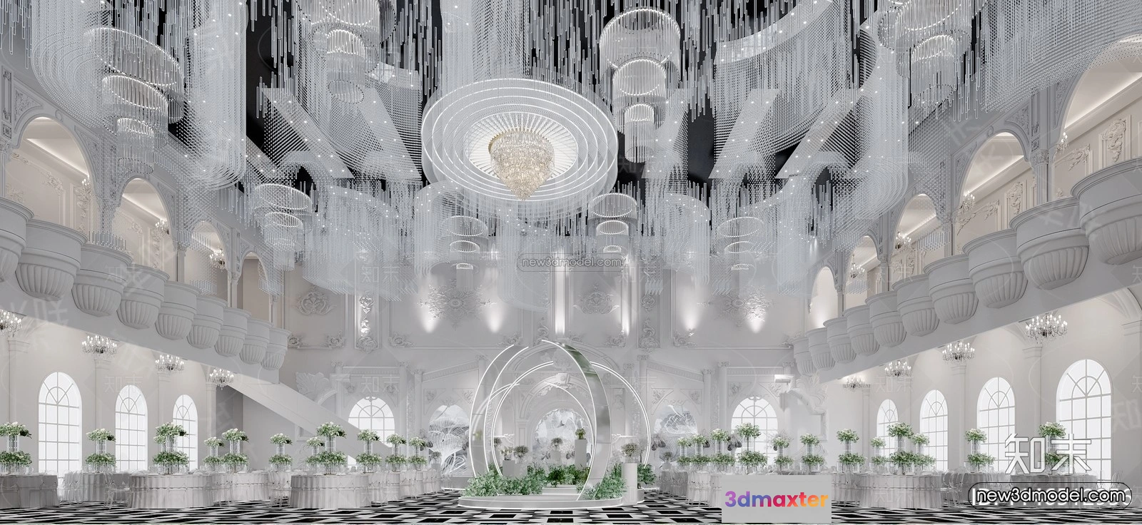 1574458 - Modern Style Interior 3D Blocks and 3D Models - Wedding Hall 3D Scene - 953 3D Max