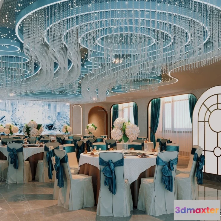 1574474 - Modern Style Interior 3D Blocks and 3D Models - Wedding Hall 3D Scene - 961 3D Max