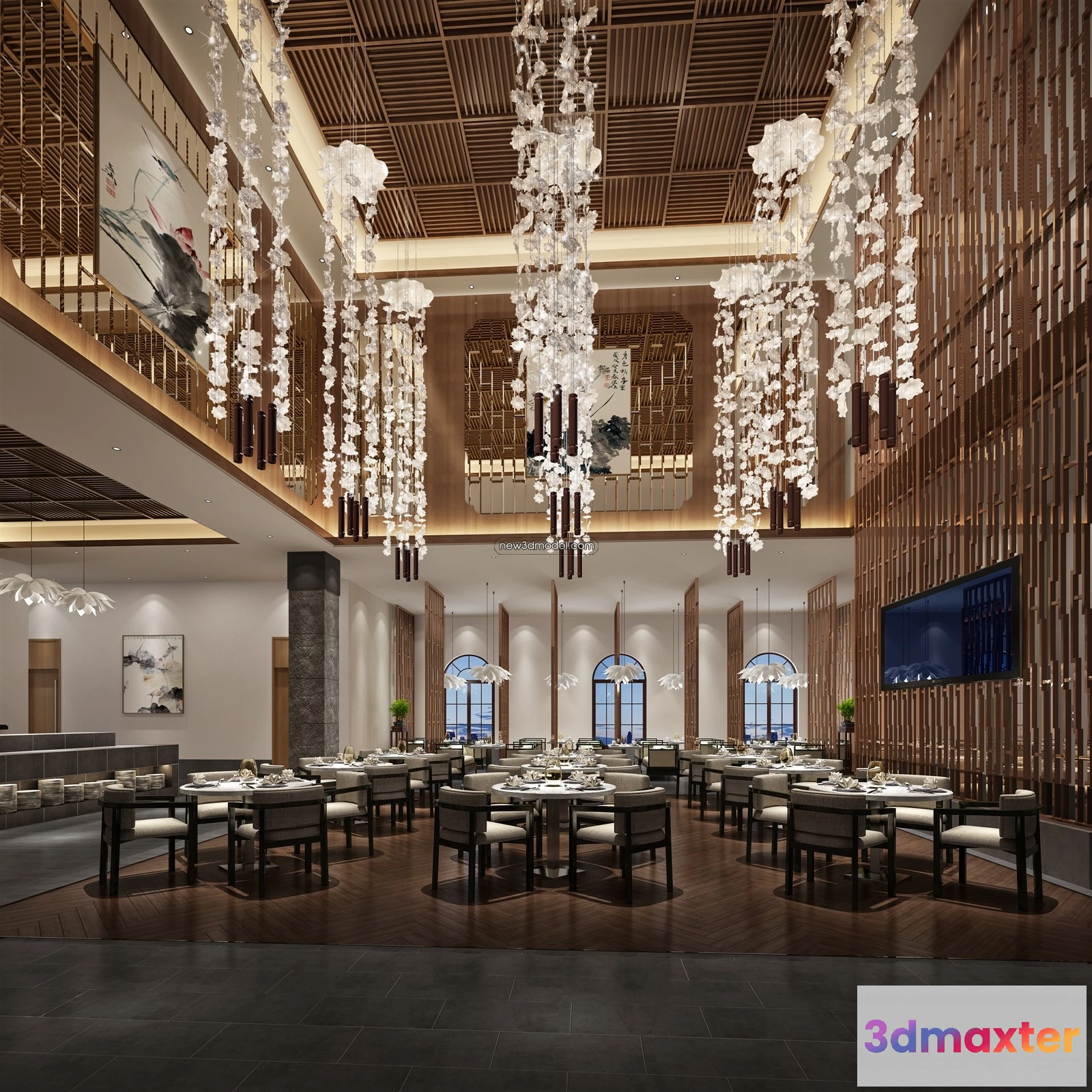 1574484 - Buffet Restaurant of Hotels 3D Scenes - 3D Blocks - 004 3D Max