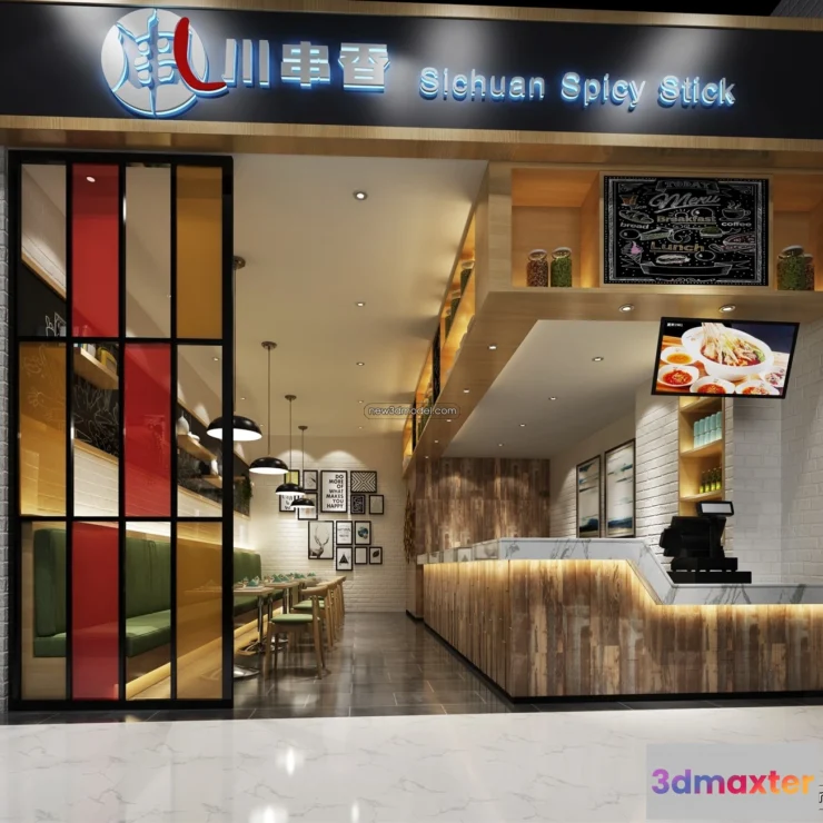 1574706 - Buffet Restaurant of Hotels 3D Scenes - 3D Blocks - 115 3D Max