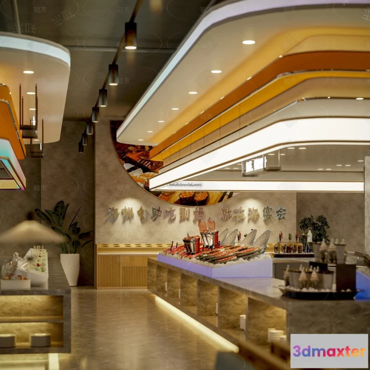 1574900 - Seafood Restaurant 3D Scene - 3D Blocks - 080 3D Max