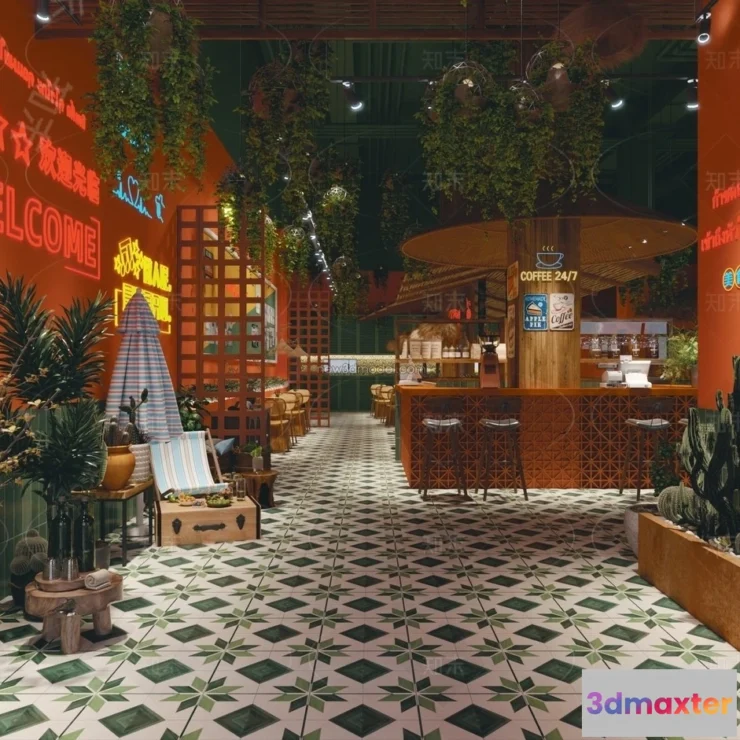 1574968 - Southeast Asia Restaurant 3D Scenes - 3D Blocks - 034 3D Max