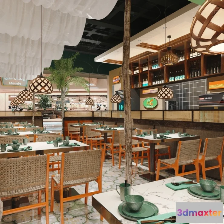 1575018 - Southeast Asia Restaurant 3D Scenes - 3D Blocks - 059 3D Max