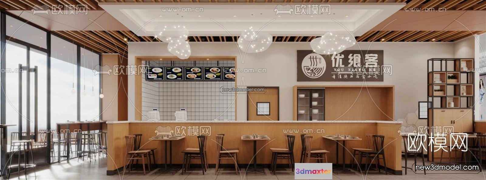 1578400 - Restaurant and Fastfood 3D Scene - 3D Blocks - 062 3D Max