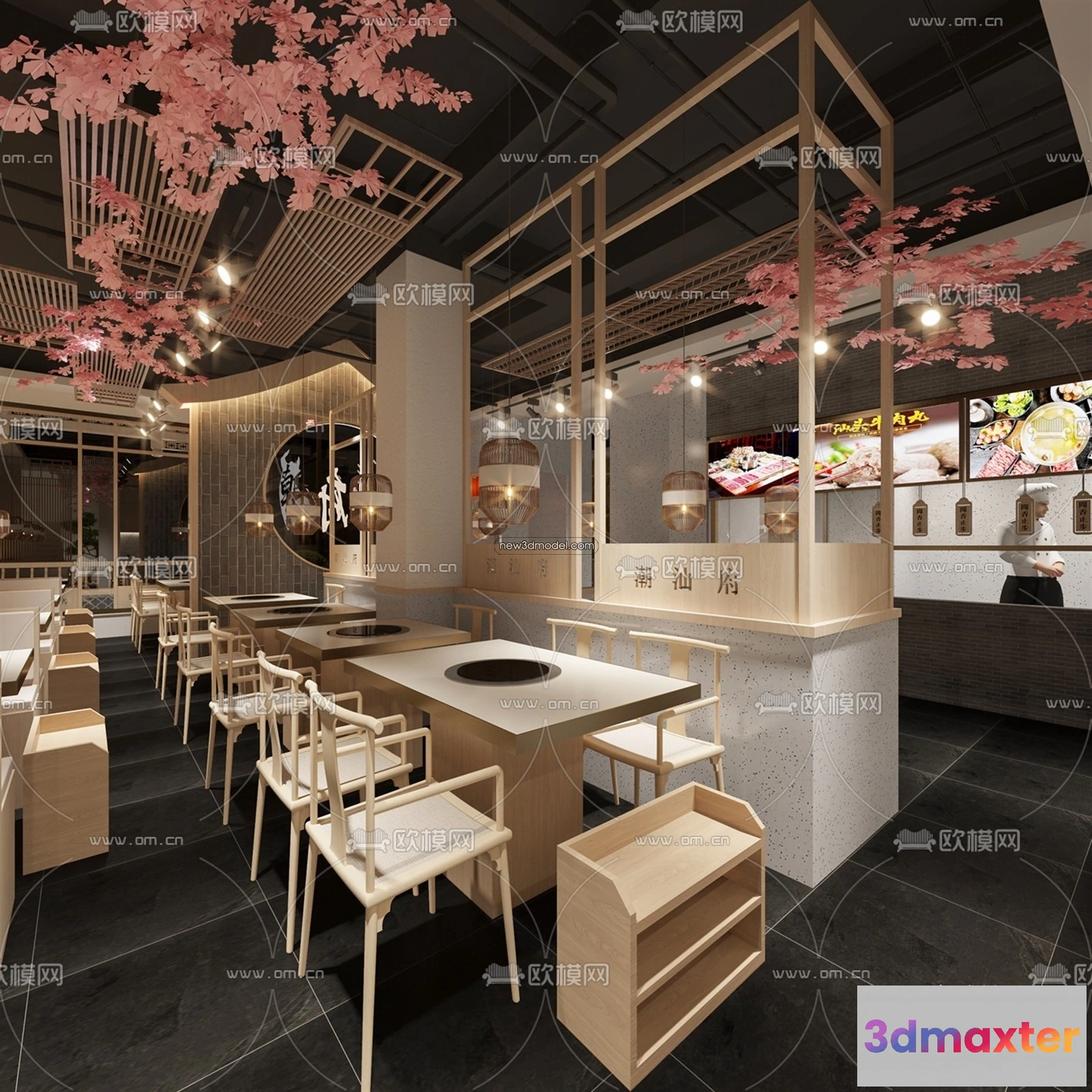 1578408 - Restaurant and Fastfood 3D Scene - 3D Blocks - 066 3D Max