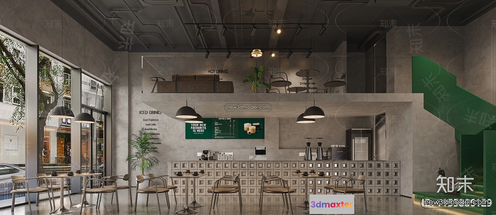 1578672 - Restaurant and Fastfood 3D Scene - 3D Blocks - 198 3D Max