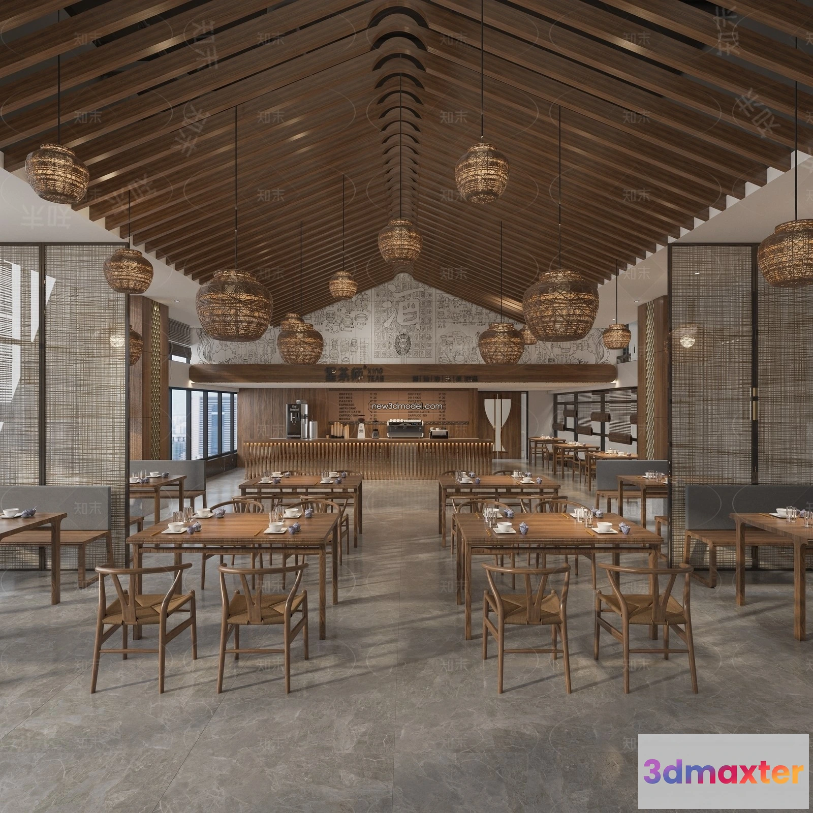 1578902 - Restaurant and Fastfood 3D Scene - 3D Blocks - 313 3D Max