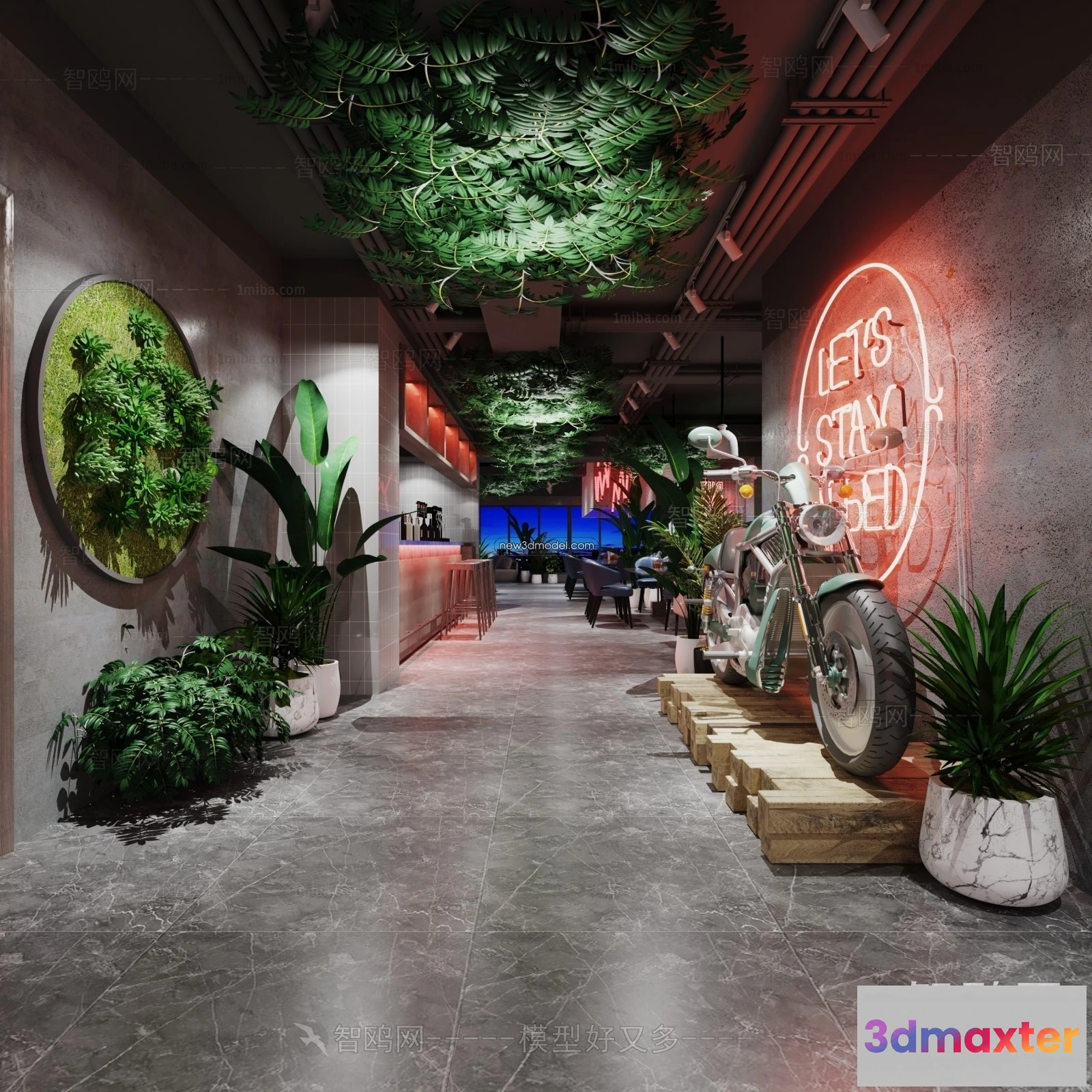 1579992 - Interior 3D Model of Bar - 3D Blocks - 055 3D Max