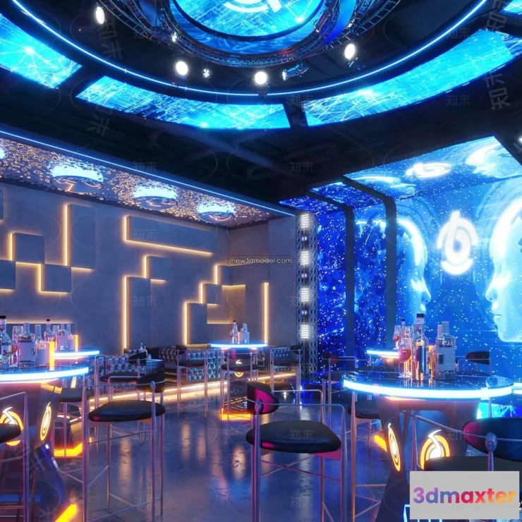 1580000 - Interior 3D Model of Bar - 3D Blocks - 059 3D Max