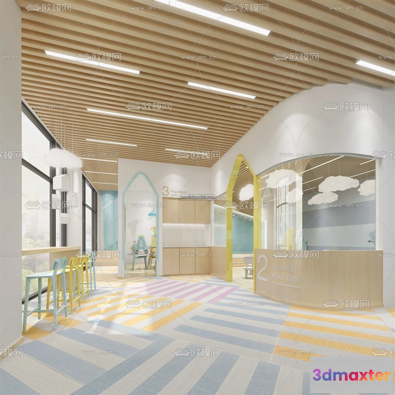 1580144 - Interior 3D Model of Kindergarten - 3D Scene - 005 3D Max