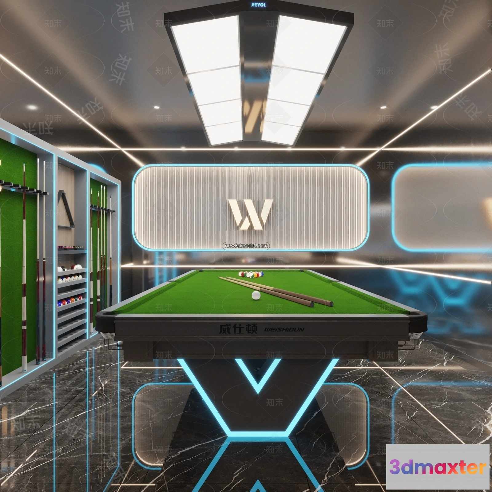 1583797 - Interior 3D Models of Billiard - 3D Blocks - 009 3D Max