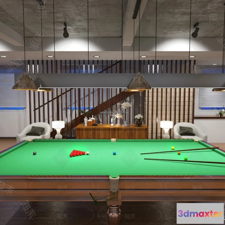 1583897 - Interior 3D Models of Billiard - 3D Blocks - 059 3D Max