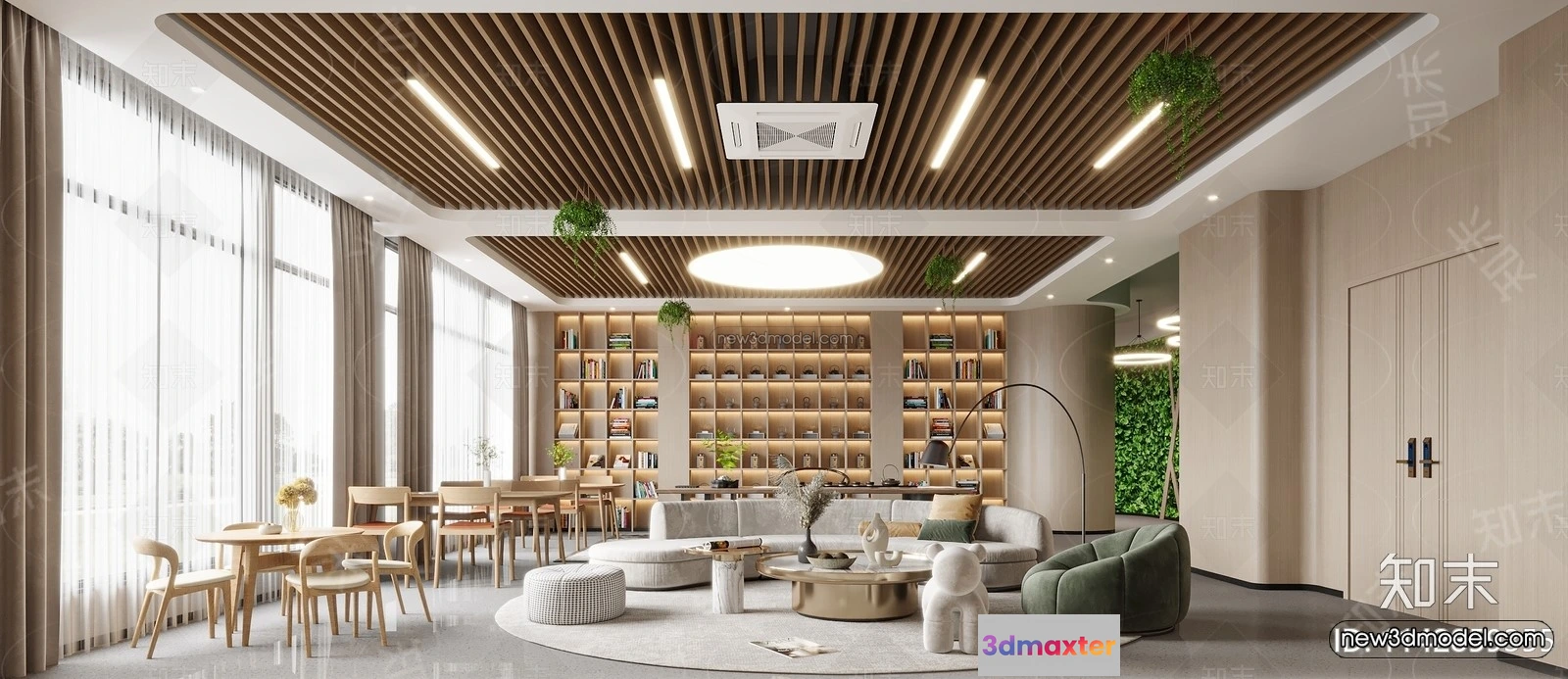 1584439 - Modern Style Interior 3D Blocks and 3D Models - Coffee Shop 3D Scene - 861 3D Max