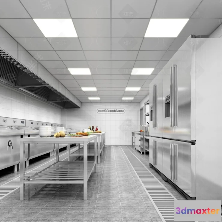 1584495 - Restaurant Kitchen 3D Models - 3D Scene - 002 3D Max