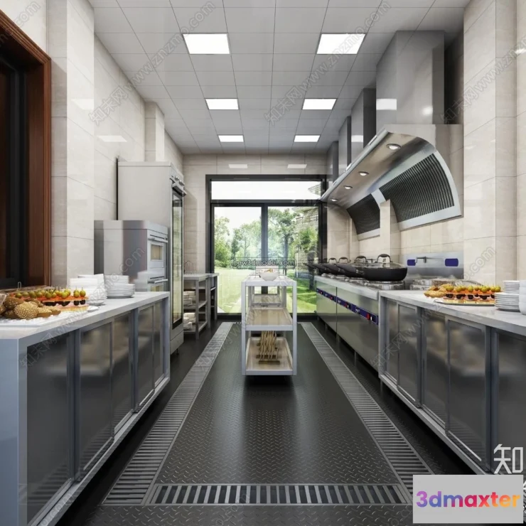 1584583 - Restaurant Kitchen 3D Models - 3D Scene - 046 3D Max
