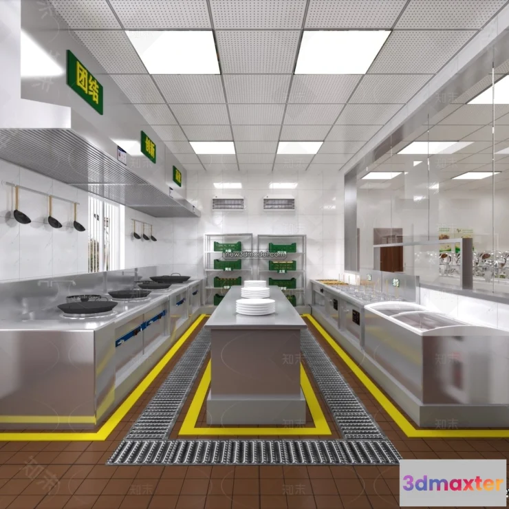 1584621 - Restaurant Kitchen 3D Models - 3D Scene - 065 3D Max