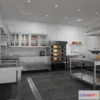 1584695 - Modern Style Interior 3D Blocks and 3D Models - Restaurant Kitchen 3D Scene - 895 3D Max