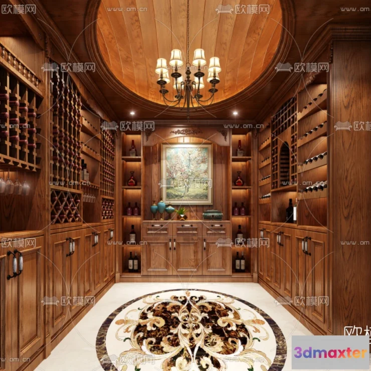 1685874 - Wine Cellar 3D Model - Wine Cabinet - 011 - VRAY Render 3D Max