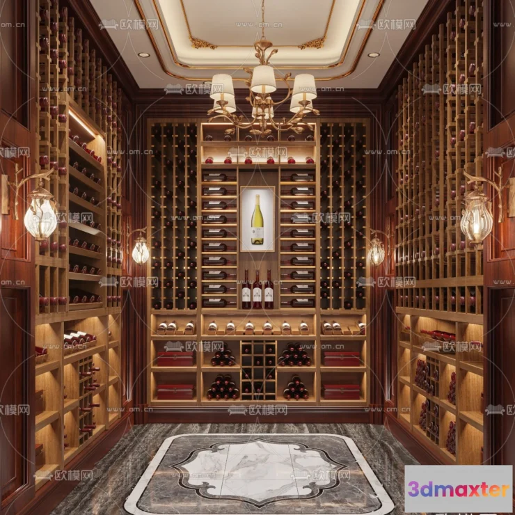 1685892 - Wine Cellar 3D Model - Wine Cabinet - 020 - VRAY Render 3D Max