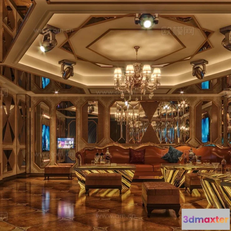 1686332 - KTV Interior 3D Models - Karaoke - 045 - CORONA Render 3D Max