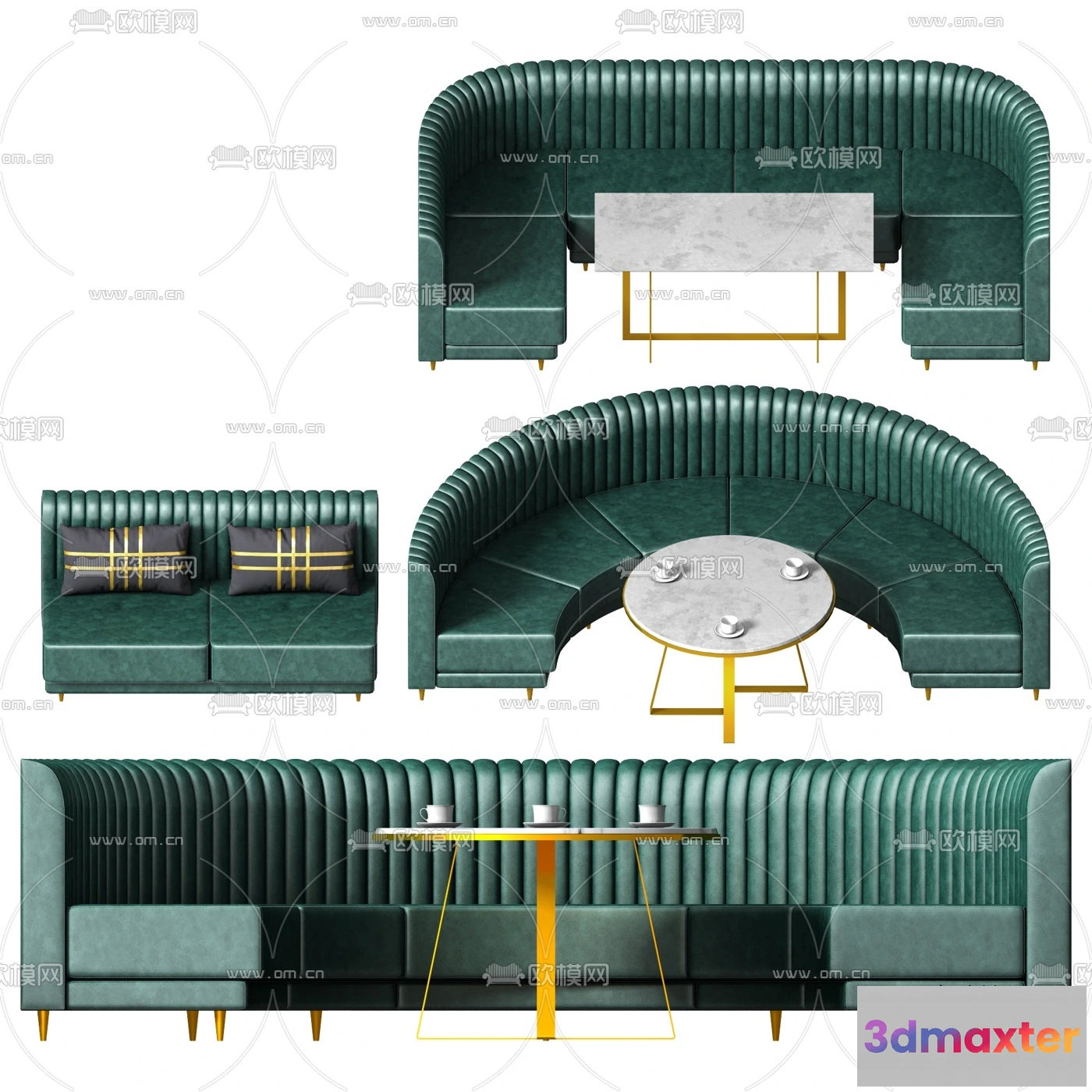 1687728 - Coffee Table and Armchair Sets - 3D Models - Cafe Interior 3D Scenes - 002 - VRAY Render 3D Max