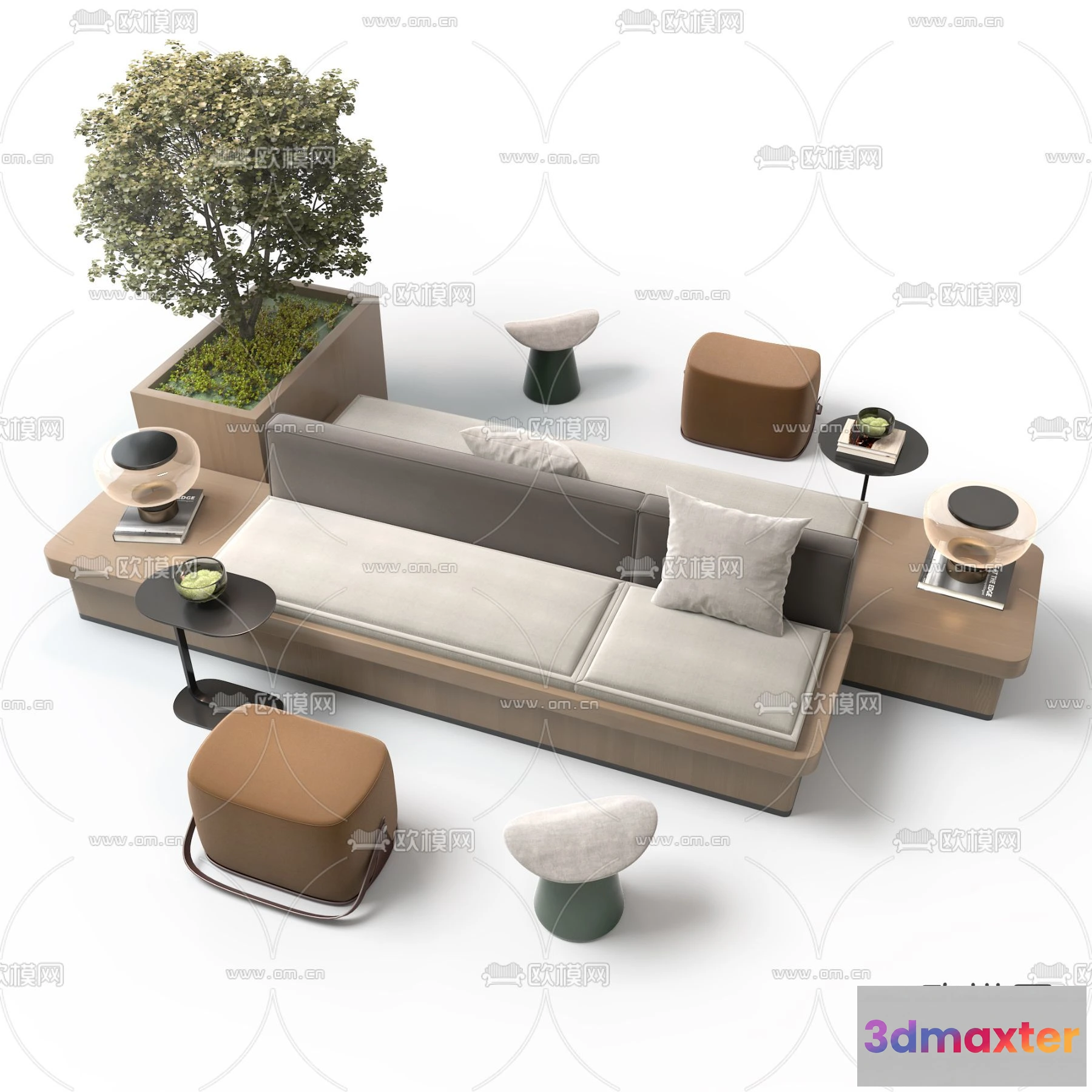 1687762 - Coffee Table and Armchair Sets - 3D Models - Cafe Interior 3D Scenes - 019 - VRAY Render 3D Max