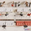 1687800 - Coffee Table and Armchair Sets - 3D Models - Cafe Interior 3D Scenes - 038 - CORONA Render 3D Max