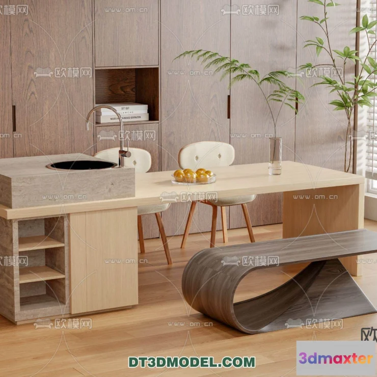 1160800 - WABI SABI STYLE 3D MODELS - DINING TABLE - 0108