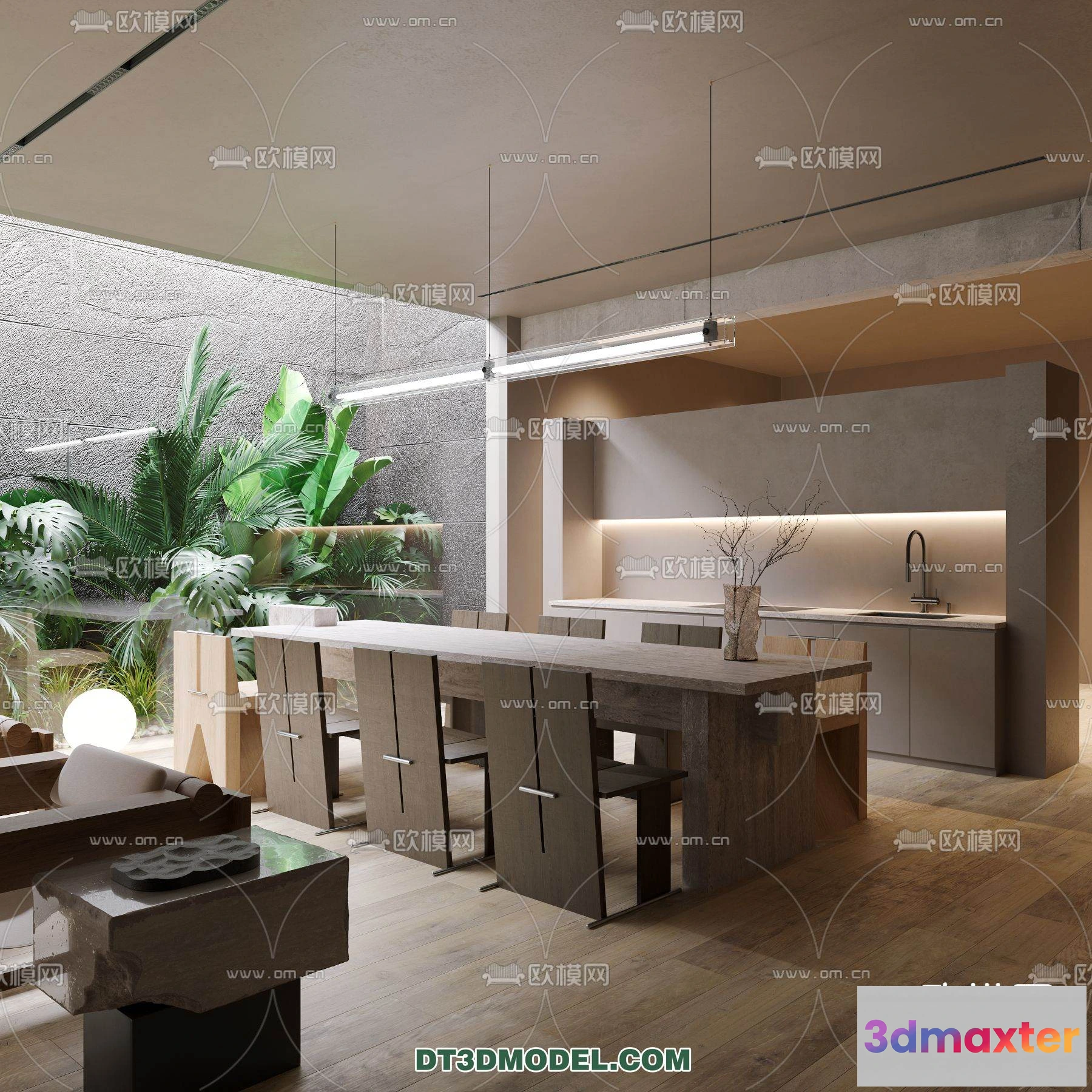 1160856 - WABI SABI STYLE 3D MODELS - DINING TABLE - 0136