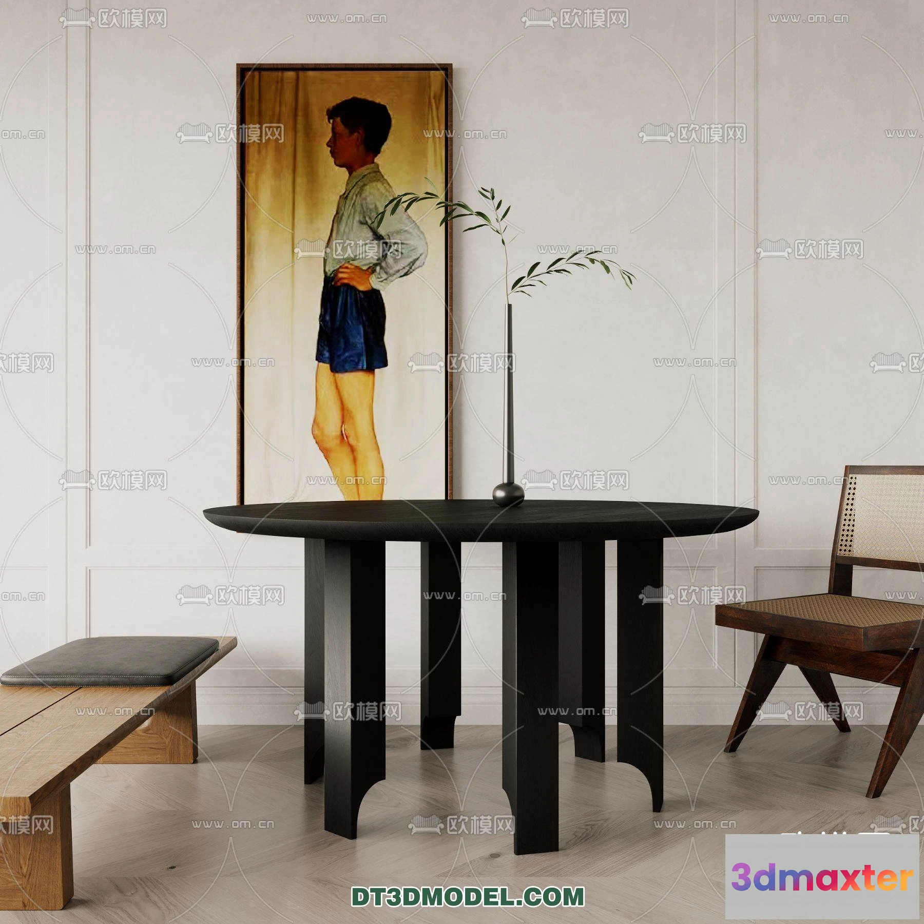 1160870 - WABI SABI STYLE 3D MODELS - DINING TABLE - 0143