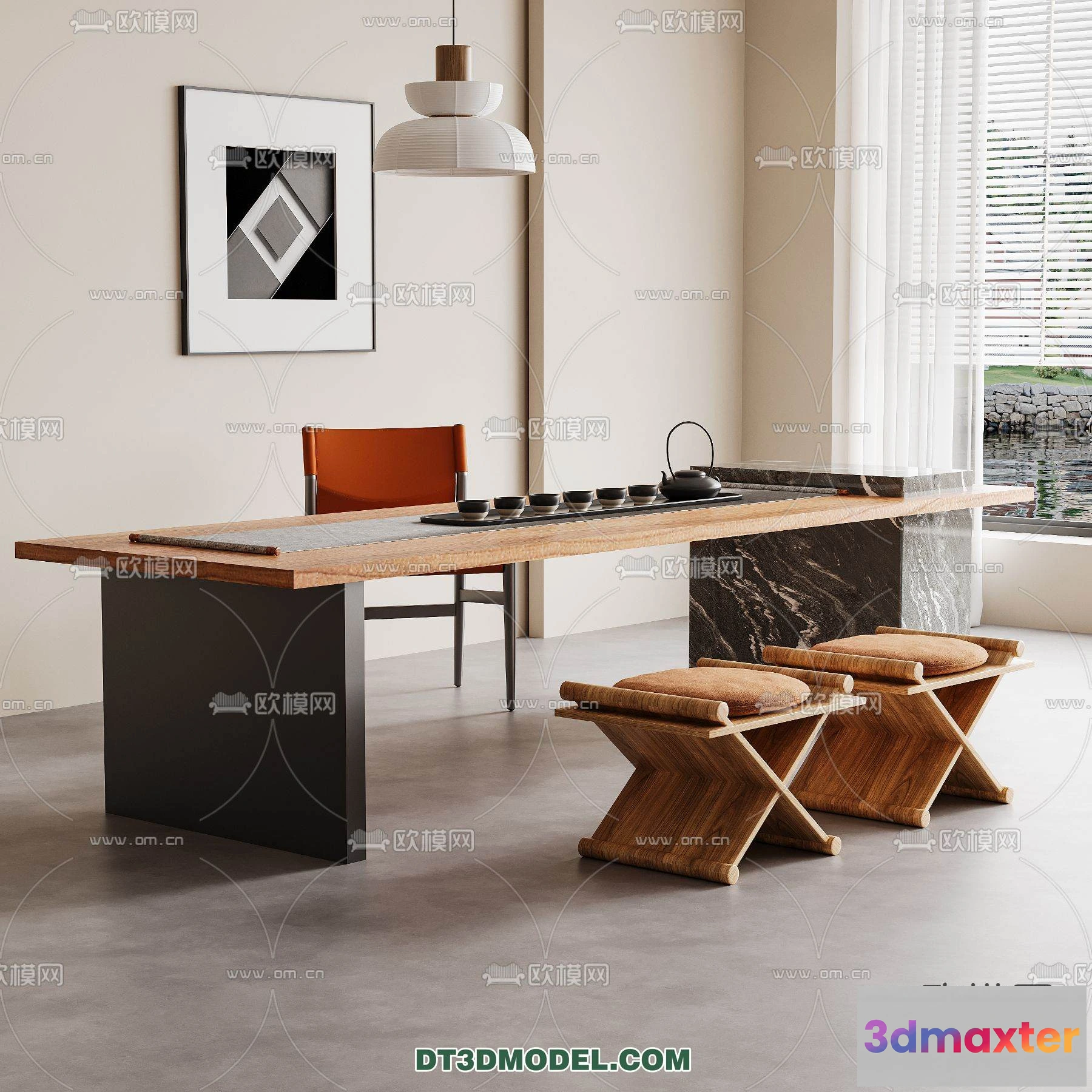 1160878 - WABI SABI STYLE 3D MODELS - DINING TABLE - 0147