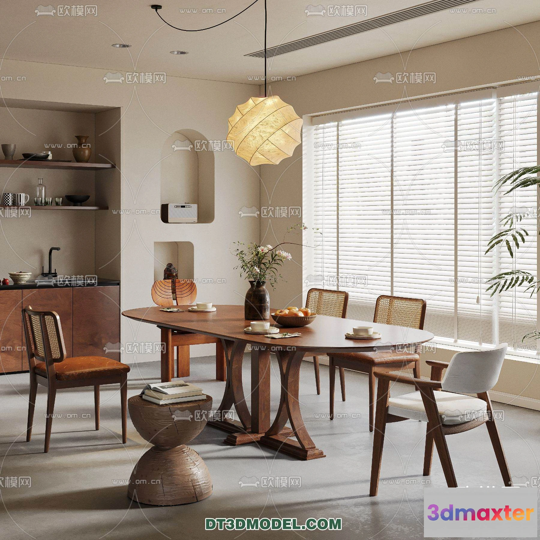 1160918 - WABI SABI STYLE 3D MODELS - DINING TABLE - 0167