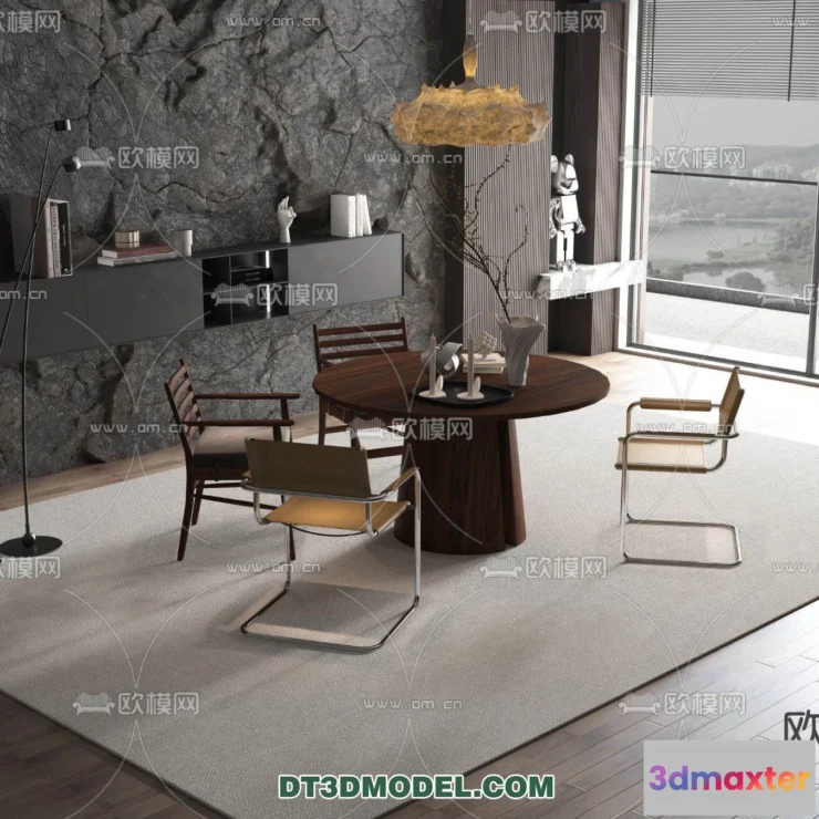 1160934 - WABI SABI STYLE 3D MODELS - DINING TABLE - 0175