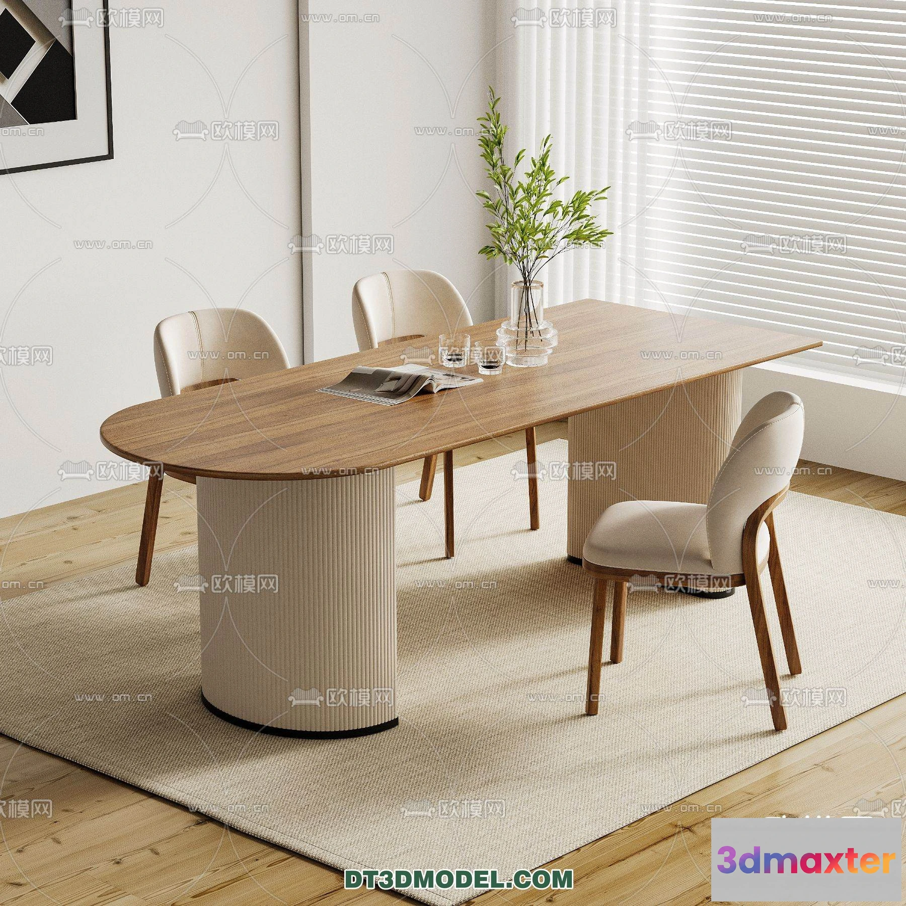 1160956 - WABI SABI STYLE 3D MODELS - DINING TABLE - 0186
