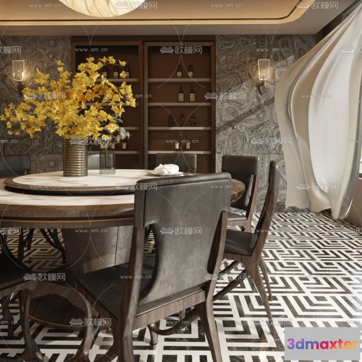 1240446 - DINING ROOM SETS - VRAY  CORONA - 3D MODEL - 1347