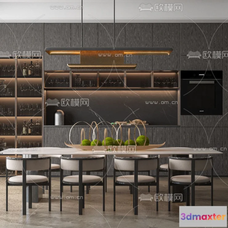 1240502 - DINING ROOM SETS - VRAY  CORONA - 3D MODEL - 1375