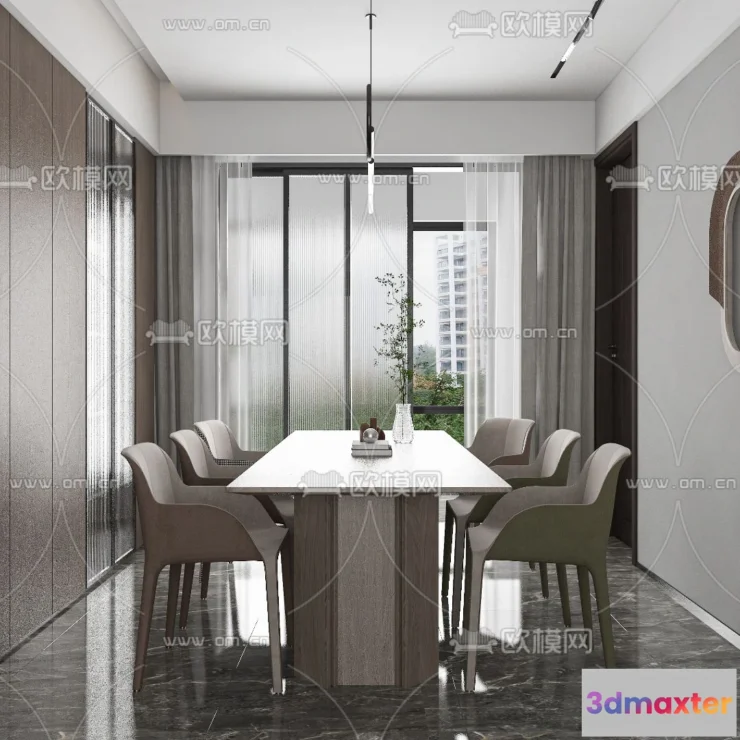 1240504 - DINING ROOM SETS - VRAY  CORONA - 3D MODEL - 1376