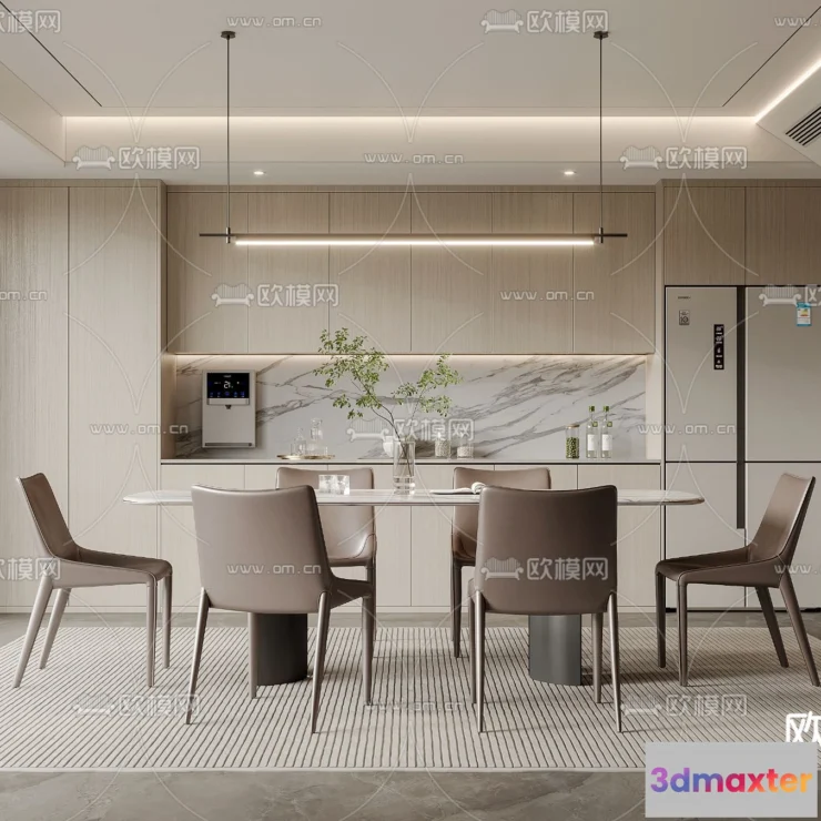 1240512 - DINING ROOM SETS - VRAY  CORONA - 3D MODEL - 1380