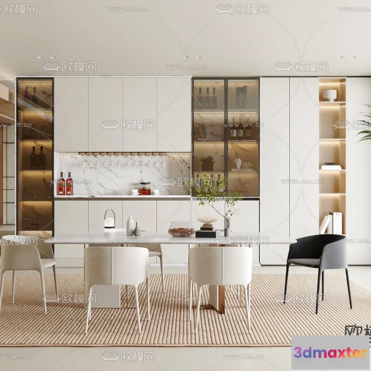 1240522 - DINING ROOM SETS - VRAY  CORONA - 3D MODEL - 1385