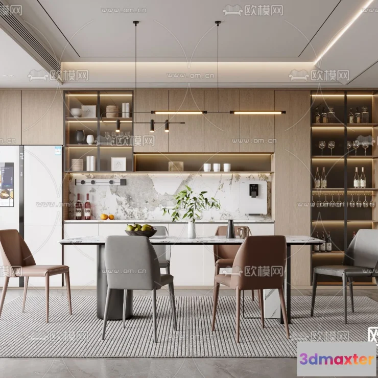 1240532 - DINING ROOM SETS - VRAY  CORONA - 3D MODEL - 1390