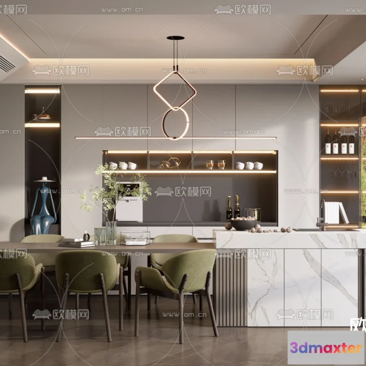 1240540 - DINING ROOM SETS - VRAY  CORONA - 3D MODEL - 1394