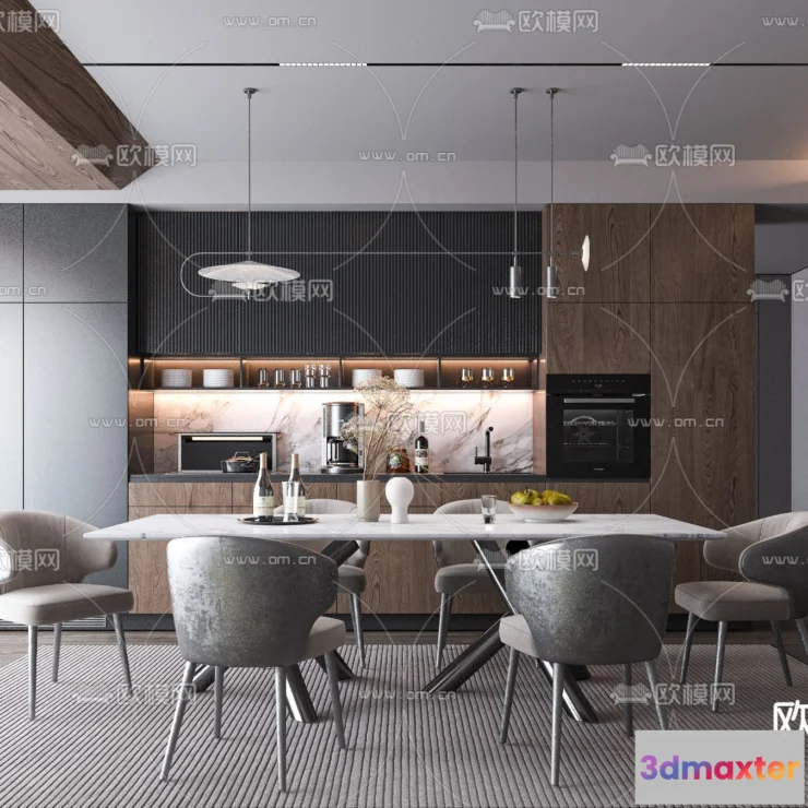 1240544 - DINING ROOM SETS - VRAY  CORONA - 3D MODEL - 1396