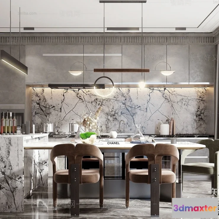 1358306 - Dining Room - Villas 3D Interior Scene - 3D Models - 168 3D Max