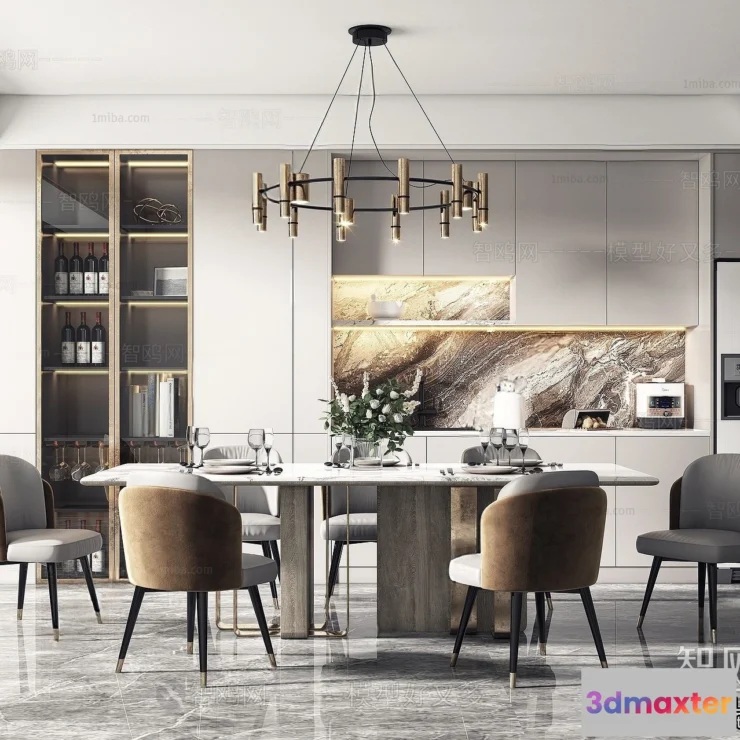 1358668 - Dining Room - Villas 3D Interior Scene - 3D Models - 173 3D Max